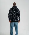 Unisex Uzun Kol Kapşonlu Pano Baskılı SweatShirt - Siyah