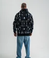 Unisex Uzun Kol Kapşonlu Pano Baskılı SweatShirt - Siyah