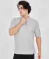 Unisex Waffle Kumaş Rahat Kol T-Shirt - Boyalı Gri