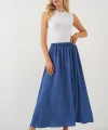 Uzun Ayrobin Etek 8050 - İndigo