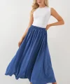 Uzun Ayrobin Etek 8050 - İndigo
