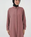 Uzun Gömlek Tunik 5945 - Pudra