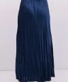 Uzun Kırışık Etek 8034 - D.Lacivert