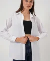 Uzun Kol Basic Gömlek 20279 - Beyaz