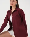 Uzun Kol Basic Gömlek 20279 - Bordo
