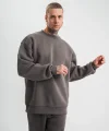 Uzun Kol Bisiklet Yaka Basic SweatShirt - Füme