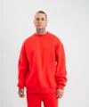 Uzun Kol Bisiklet Yaka Basic SweatShirt - Kırmızı