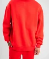 Uzun Kol Bisiklet Yaka Basic SweatShirt - Kırmızı