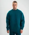 Uzun Kol Bisiklet Yaka Basic SweatShirt - Koyu Deniz Yeşili