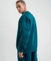 Uzun Kol Bisiklet Yaka Basic SweatShirt - Koyu Deniz Yeşili