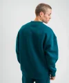 Uzun Kol Bisiklet Yaka Basic SweatShirt - Koyu Deniz Yeşili