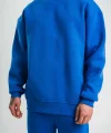 Uzun Kol Bisiklet Yaka Basic SweatShirt - Mavi