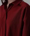 Uzun Kol Gömlek - Bordo