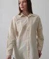 Uzun Kol Gömlek - Ekru
