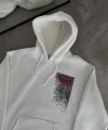 Uzun Kol Kapşonlu Ön Ve Arka Baskılı SweatShirt - Beyaz