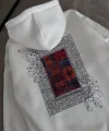 Uzun Kol Kapşonlu Ön Ve Arka Baskılı SweatShirt - Beyaz