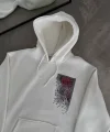 Uzun Kol Kapüşonlu Ön Ve Arka Baskılı SweatShirt - Beyaz