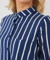 Uzun Kollu Çizgili Gömlek 20283 - A.Lacivert