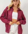 Uzun Oversize Gömlek 20320 - Bordo
