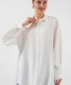 Uzun Oversize Gömlek 5965 - Beyaz
