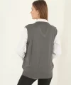 V Yaka Süveter  Gri