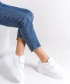 VALENCIA Bağcıksız Cırt Cırtlı Ortopedik Taban Kadın Sneaker Spor Ayakkabı CBT - Beyaz