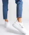 VALENCIA Bağcıksız Cırt Cırtlı Ortopedik Taban Kadın Sneaker Spor Ayakkabı CBT - Beyaz