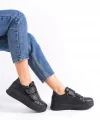 VALENCIA Bağcıksız Cırt Cırtlı Ortopedik Taban Kadın Sneaker Spor Ayakkabı CST - Siyah