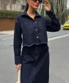 Veronika Yırtmaçlı Denim Takım 9913