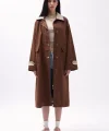 Yaka Detaylı Oversize Trençkot