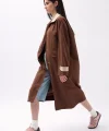 Yaka Detaylı Oversize Trençkot