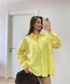 Yakalı Yandan Yırtmaçlı Gömlek - Sarı
