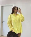 Yakalı Yandan Yırtmaçlı Gömlek - Sarı