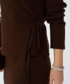 Yandan Bağlamalı Etekli Takım  Acı Kahve