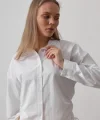 Yanları Bağlamalı Basic Gömlek - Beyaz