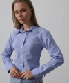 Yanları Büzgülü Çizgili Gömlek - Mavi