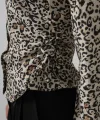Yanları Büzgülü Leopar Gömlek - Leopar