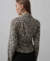 Yanları Büzgülü Leopar Gömlek - Leopar