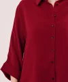 Yarasa Kol Rahat Kalıp Bordo Gömlek