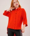 Yarasa Kol Rahat Kalıp Turuncu Gömlek