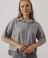 Yarım Kol Gömlek - Gri