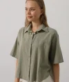 Yarım Kol Gömlek - Haki