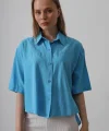 Yarım Kol Gömlek - Turkuaz