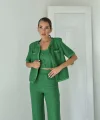 Yeşil Askılı Büstiyer Ceket Ve Pantolon Takım