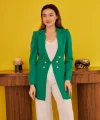 Yeşil Blazer Düğmeli Ceket