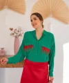 Yeşil Cepli Püsküllü Gömlek