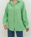Yeşil Taş İşlemeli Gömlek