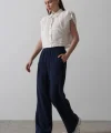Yıkamalı Müslin Pantolon - Lacivert