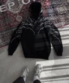 Yıldırım Baskılı Kapşonlu SweatShirt - Siyah