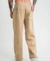 Yırtmaç Detaylı Boru Paça Baggy Eşofman Pantolon - Bej